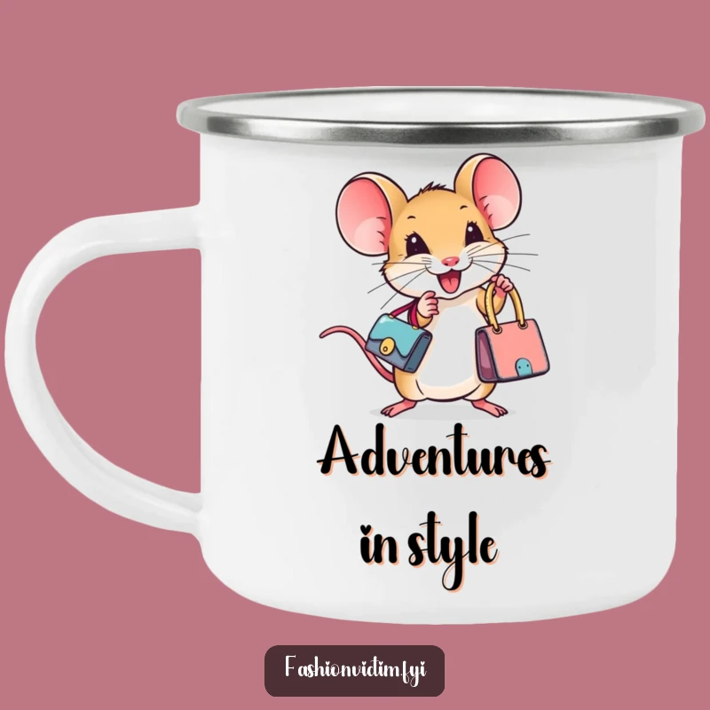 Adventure-Ready Funny Tiny Mouse Designer Handbag Camping Mug