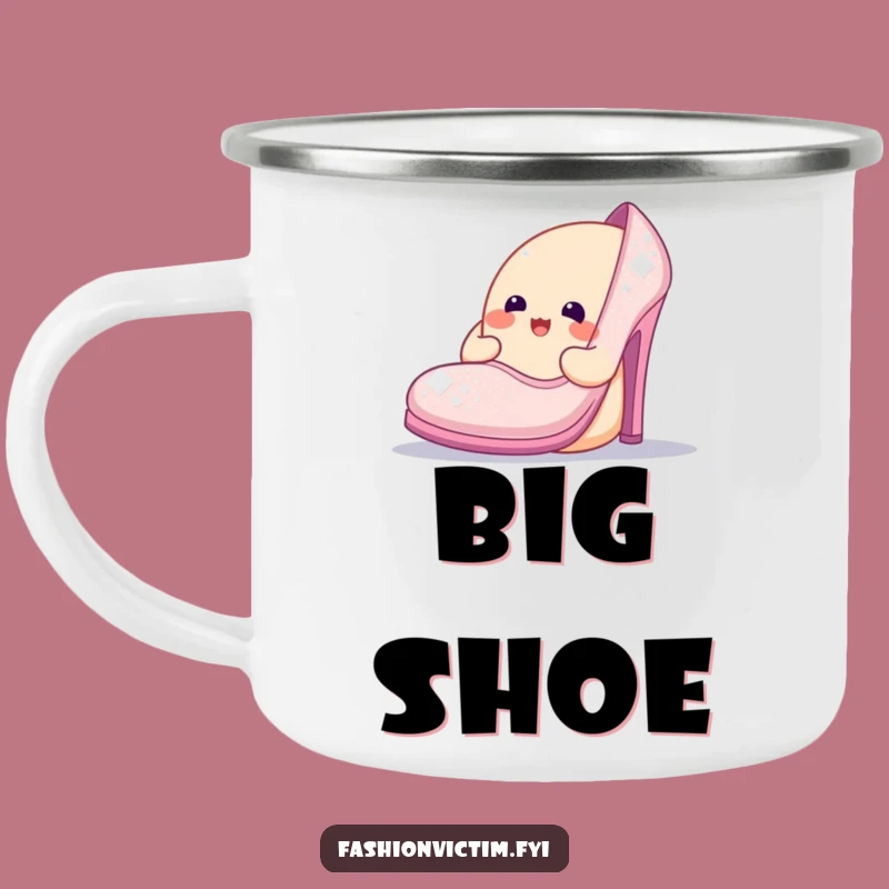 Funny Sparkly Shoe Camping Mug: Adventure with Glamorous, Humorous Style