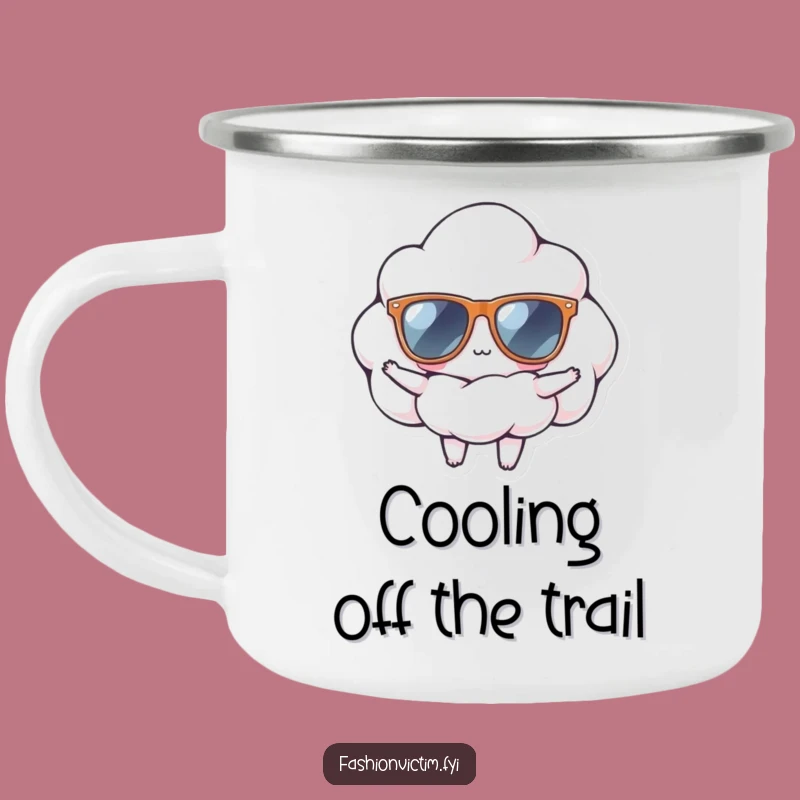 Funny Cloud Sunglasses Camping Mug: Confident Style for Outdoor Sips