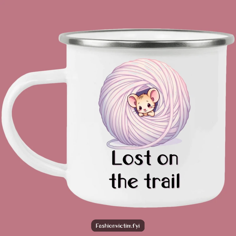 Funny Mouse Yarn Camping Mug: Sip and Untangle Your Adventures with Humor