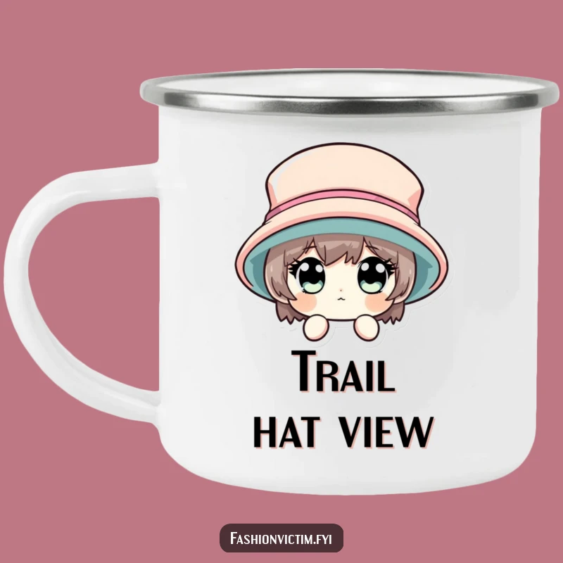 Funny Peeking Hat Camping Mug, Outdoor Adventures with Hidden Charm