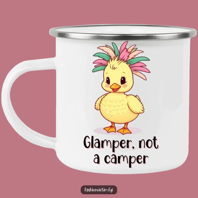 Funny Duckling Boa Camping Mug: Feathered Friend Adventure - Outdoor Gift