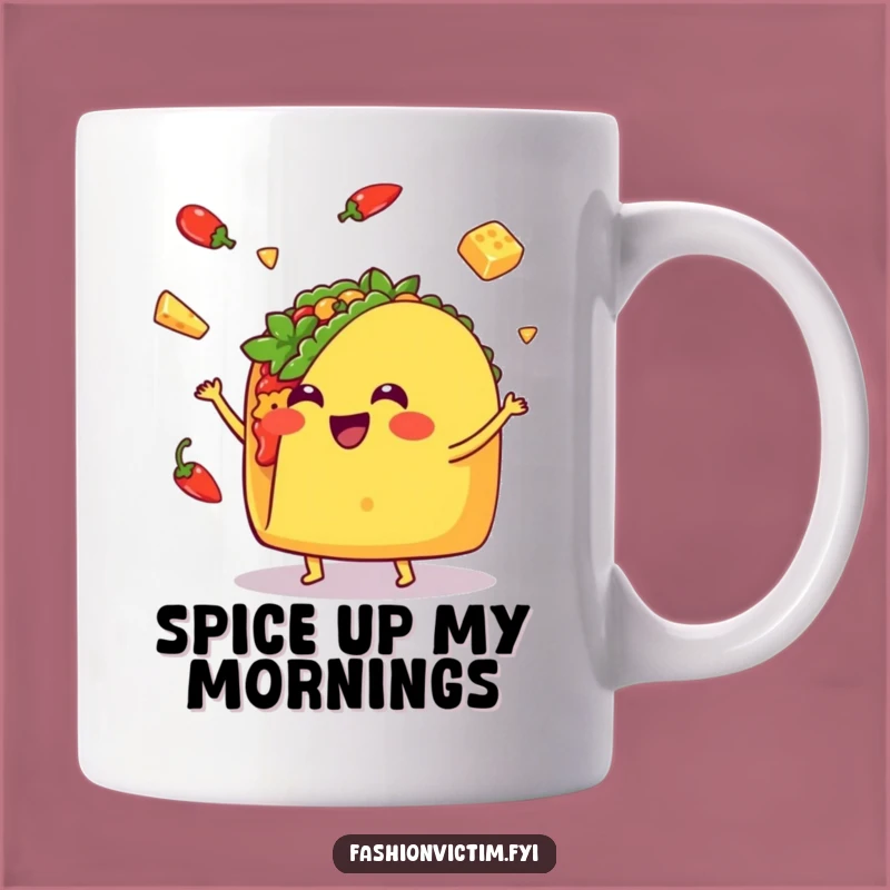 Funny Kawaii Taco Juggling Foodie Mug - A Hilarious Mexican Food Gift!