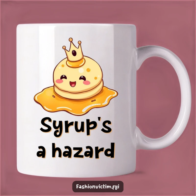 Funny Pancake Crown Mug: Breakfast Humor Gift for Sweet Treat Lovers