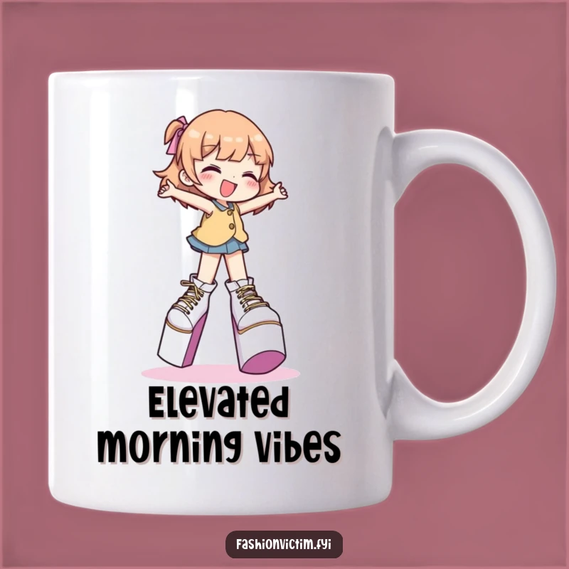 Funny Platform Shoes Mug - Gleeful Character's Risky Strut Gift