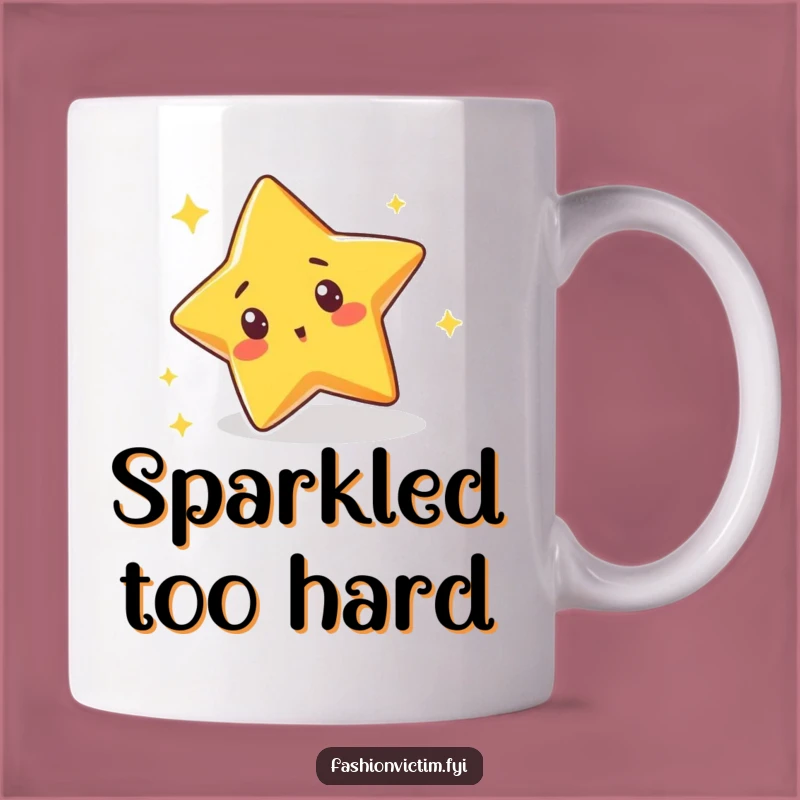 Funny Star Trip Mug: Surprised Character Sparkle Gift