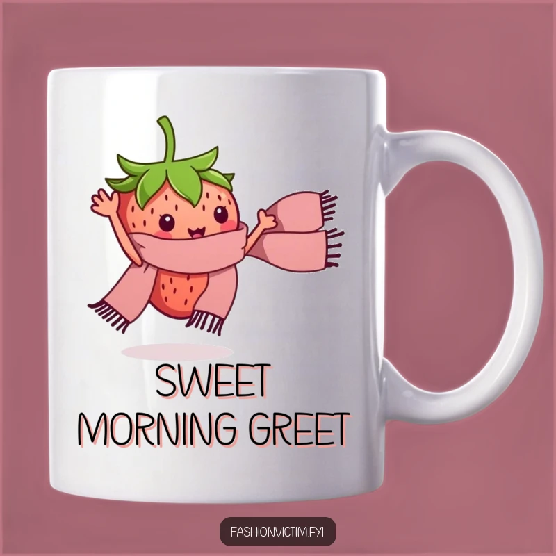 Funny Strawberry Scarf Mug - Hilarious Gift for Fruit Lovers & Fashionistas!