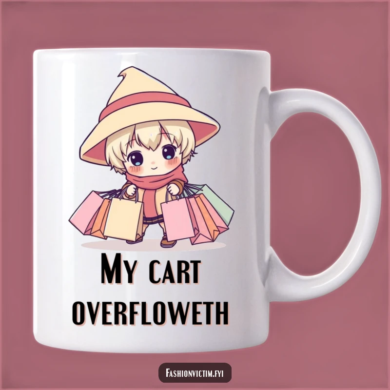 Funny Shopping Tripper Mug: Child with Big Hat, a Hilarious Gift for Shoppers