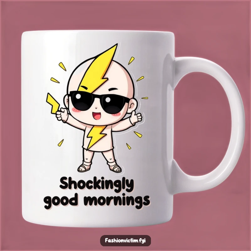 Funny Lightning Bolt Mug: Fashionable Electric Pose Gift
