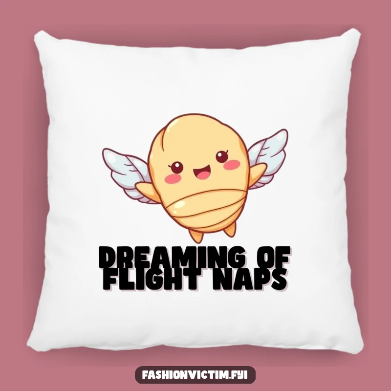 Cozy Funny Flying Croissant Pillow - Soft & Cheerful Pastry Decor