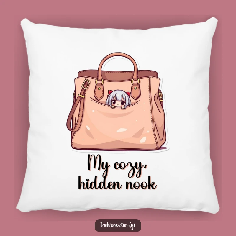 Funny Handbag Hideaway Pillow: Tiny Character, Stylish Damaged Bag, Comfy Funny Gift