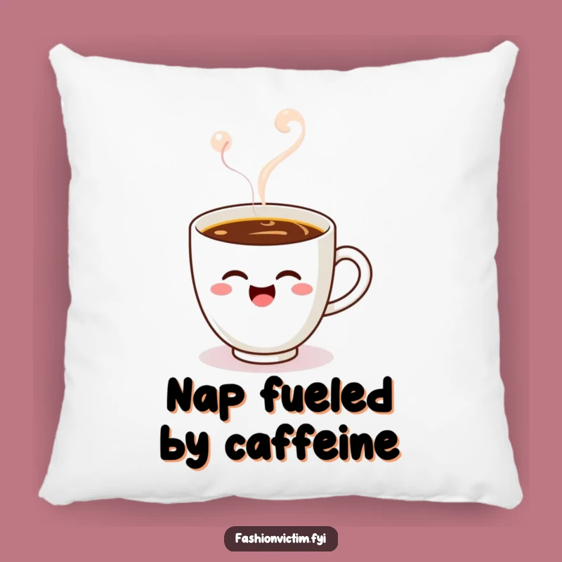 Funny Kawaii Coffee Cup Pillow - Cozy Comfort with a Witty Wink!
