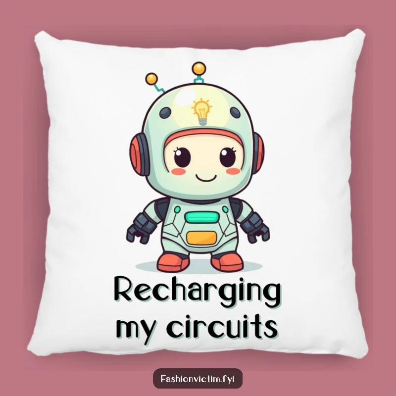 Funny Robot Lightbulb Pillow - Cozy & Hilarious Decor for Smart Comfort!