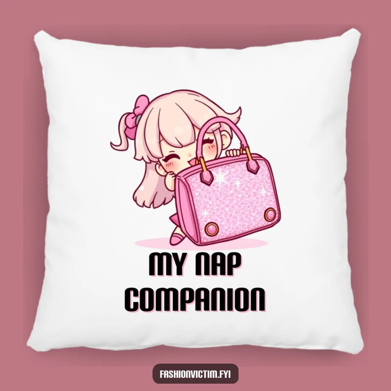 Funny Sparkly Handbag Struggle Pillow, Comfy Accent for Humor Lovers