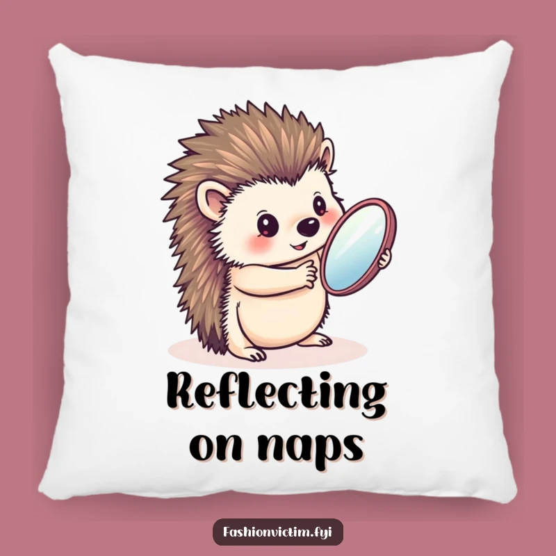 Comfy Funny Hedgehog Mirror Pillow: Cuddle Up with Confidence