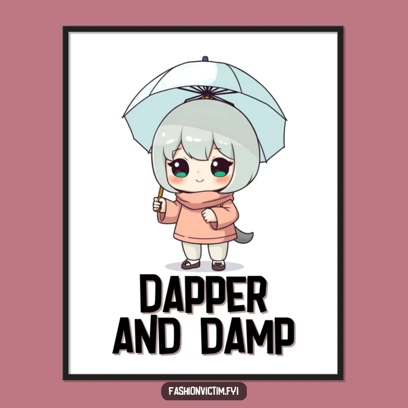 Funny Tiny Umbrella Character Digital Art - Hilarious Confidence for Your Walls!