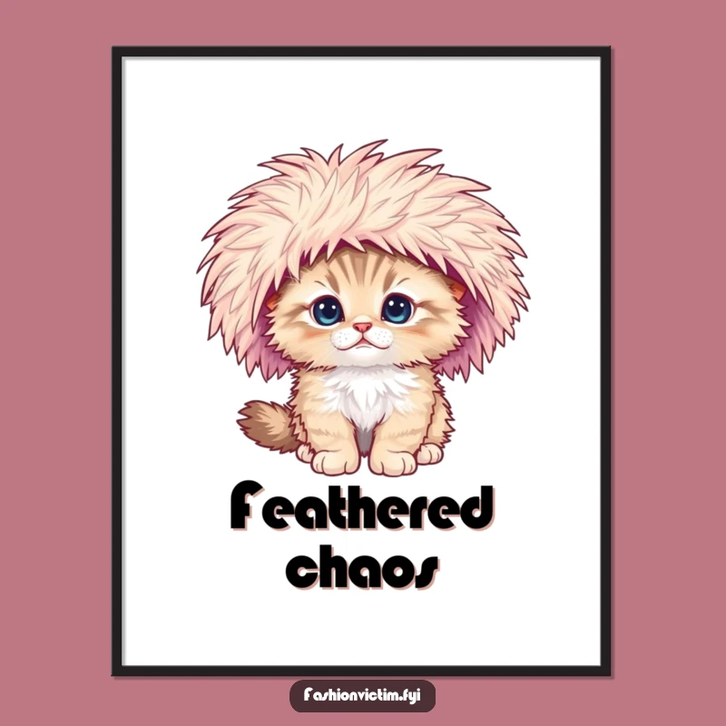 Funny Falling Kitten Digital Print: Instant Whimsy for Your Walls