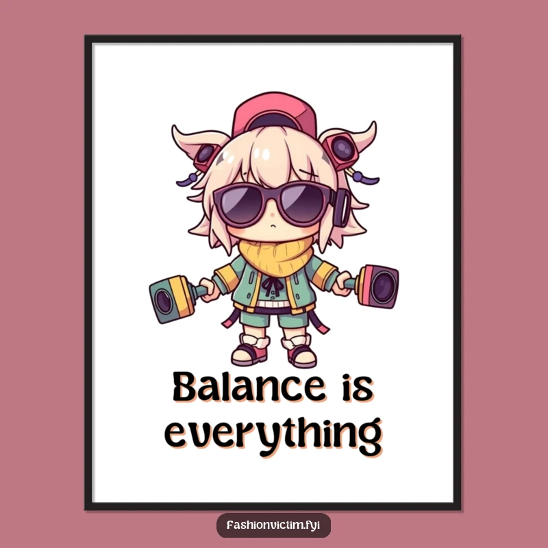 Funny Balancing Act Digital Art Print. Bring chaotic charm to your walls.