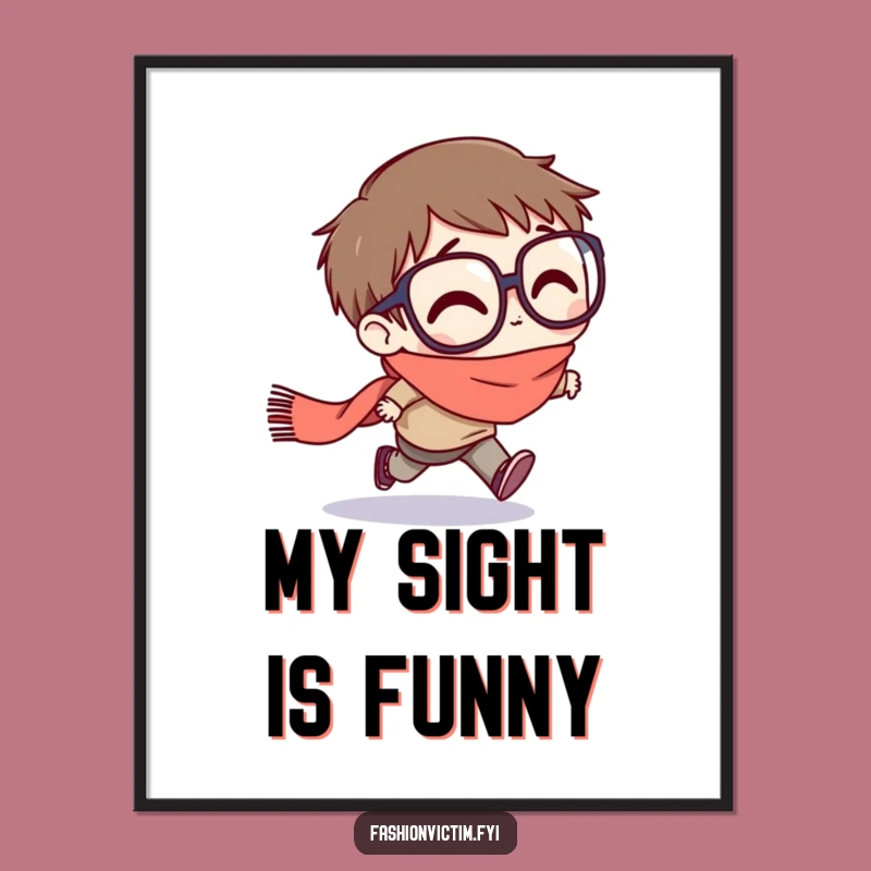 Funny Clumsy Character Digital Art: Goofball Decor, Instant Funny Gift for Art Lovers