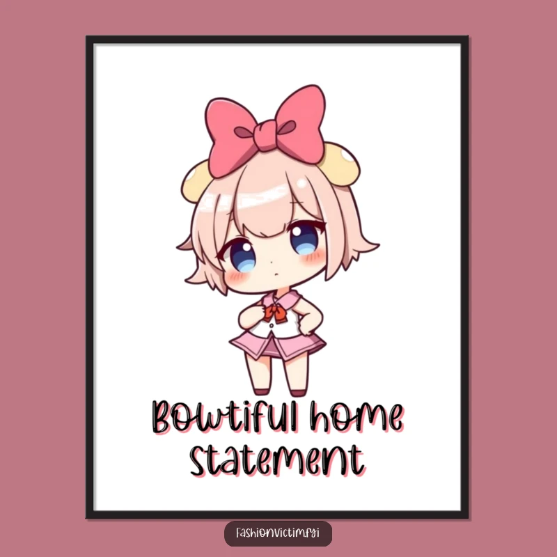 Funny Confident Bow Girl Print: Empowering Art for Your Walls