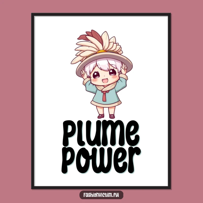 Funny Digital Art Print: Grand Entrance with a Comically Large Hat