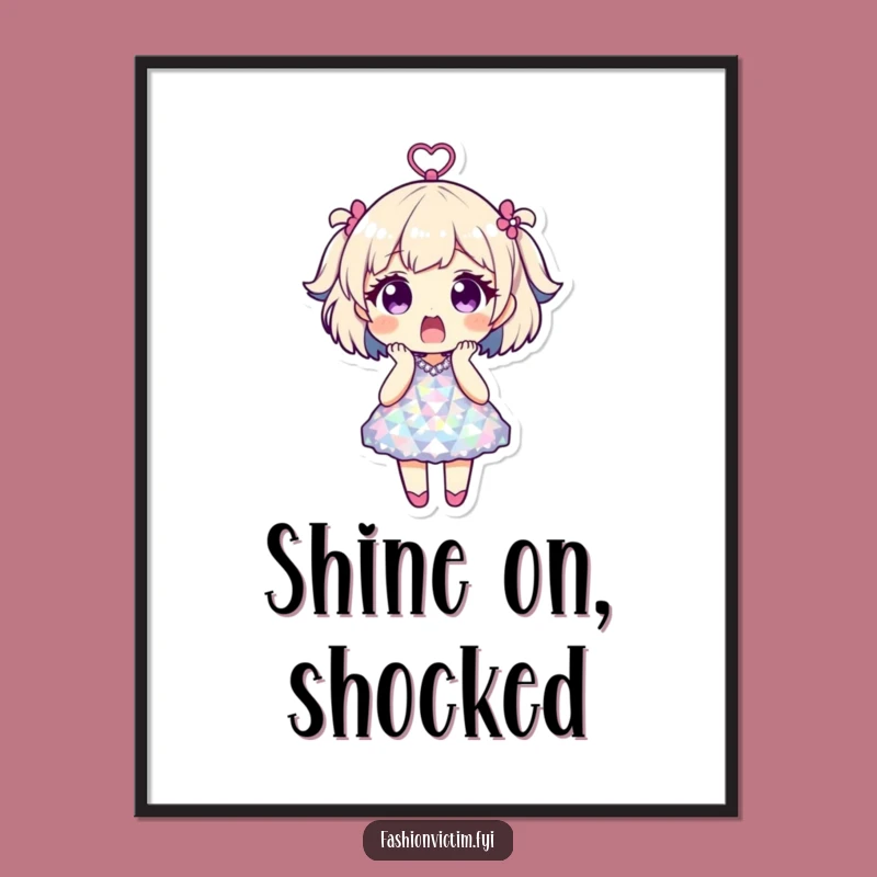 Funny Disco Shock Digital Art Print. Bring retro party vibes home.