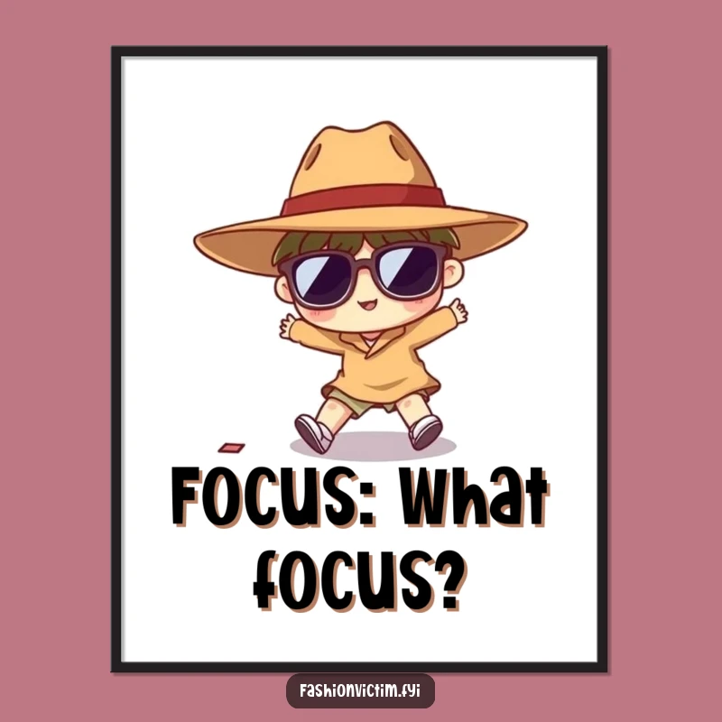 Funny Tripping Digital Art: Hilarious Tiny Character Print for Laughs!