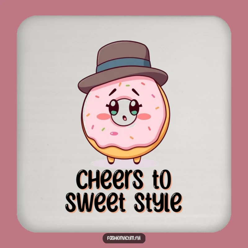 Funny Donut Shocked Drink Coaster: Artistic Protection for Sweet Spaces Gift