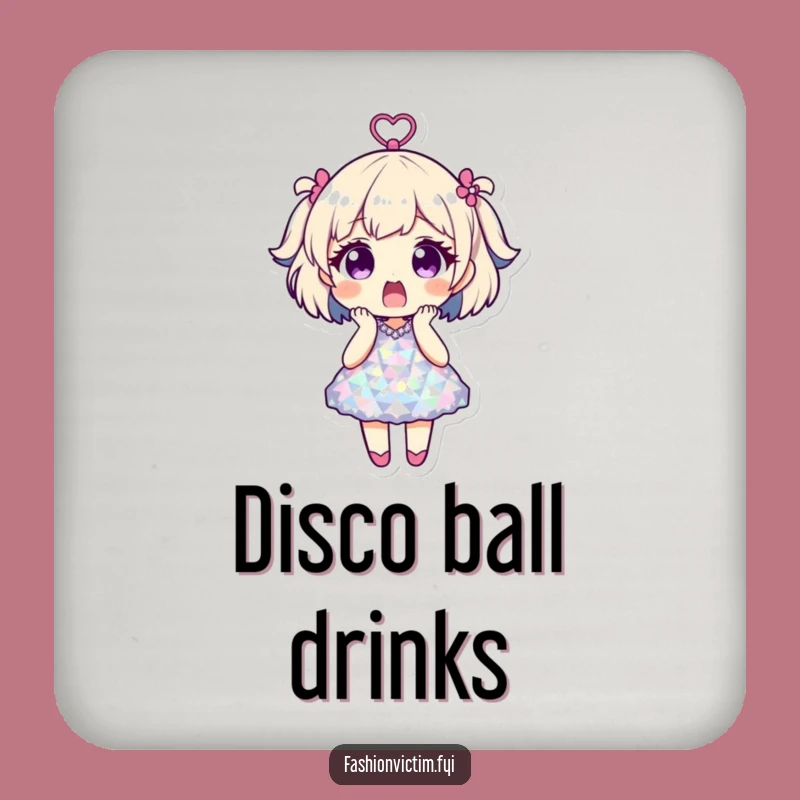 Funny Disco Shock Drink Coaster Set. Protect surfaces with sparkling humor.