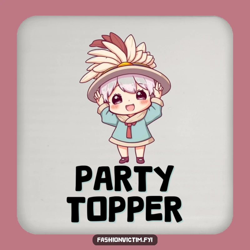 Funny Drink Coaster Set: Protecting Surfaces from Feathered Hat Fans