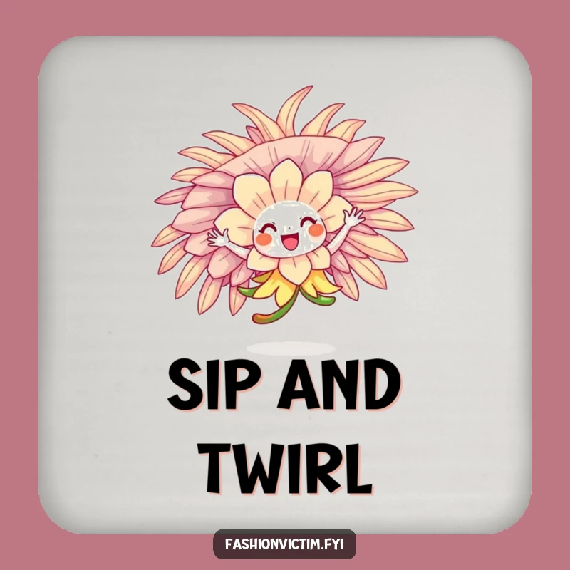 Funny Flower Hat Coaster - Whimsical Table Protection Gift