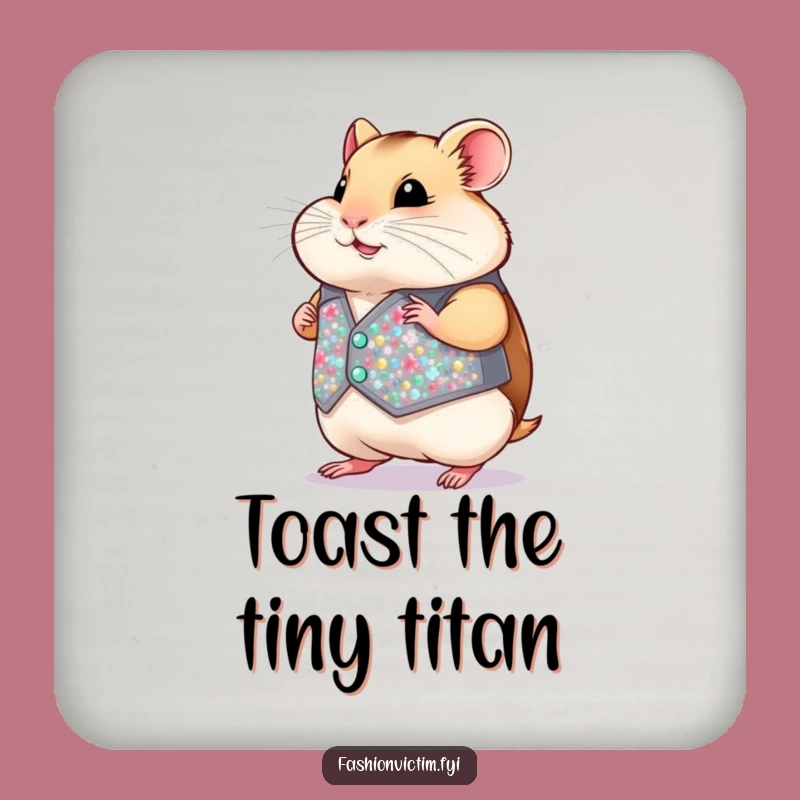 Funny Hamster Vest Coaster: Tiny Style Protection - Housewarming Gift