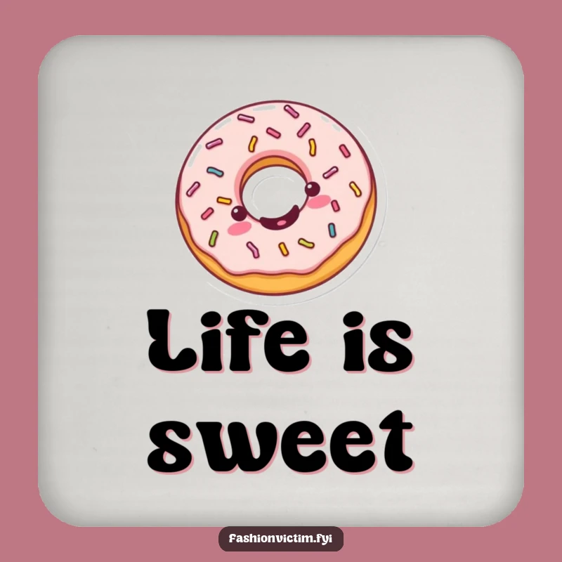 Funny Kawaii Donut Drink Coaster - Protect Surfaces with Sweet Humor!