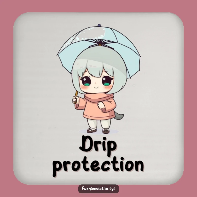 Funny Tiny Umbrella Drink Coaster - Protect Surfaces with Hilarious Style!