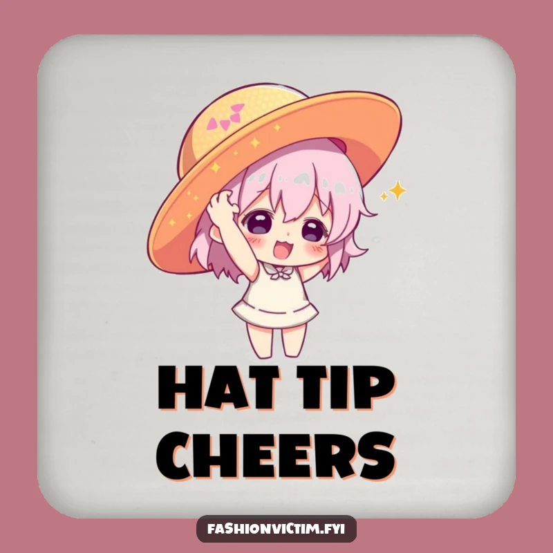 Funny Hat Party Coaster: Character with Giant Sequin Hat, Adds Sparkle