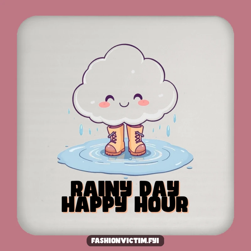 Funny Rain Cloud Drink Coaster: Cheerful Protection for Rainy Day Vibes Gift