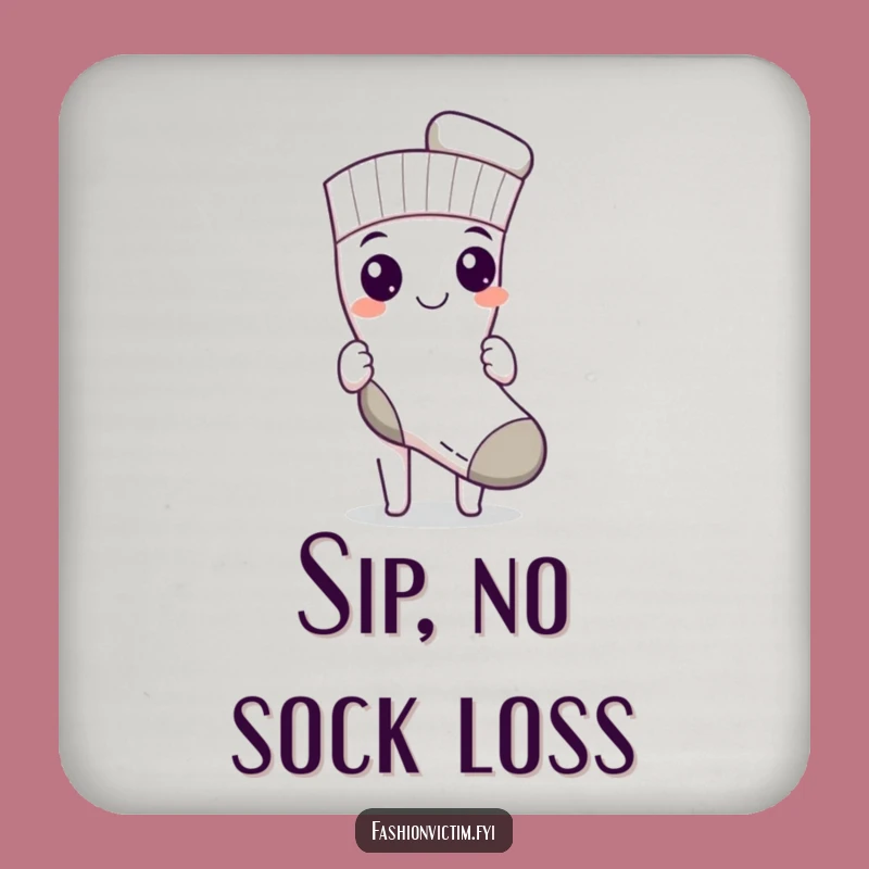 Funny Sock Match Coaster: Triumphant Sock Display, Protects Surfaces with Humor