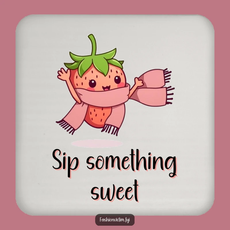 Funny Strawberry Scarf Coaster - Hilarious Protection for Your Surfaces!