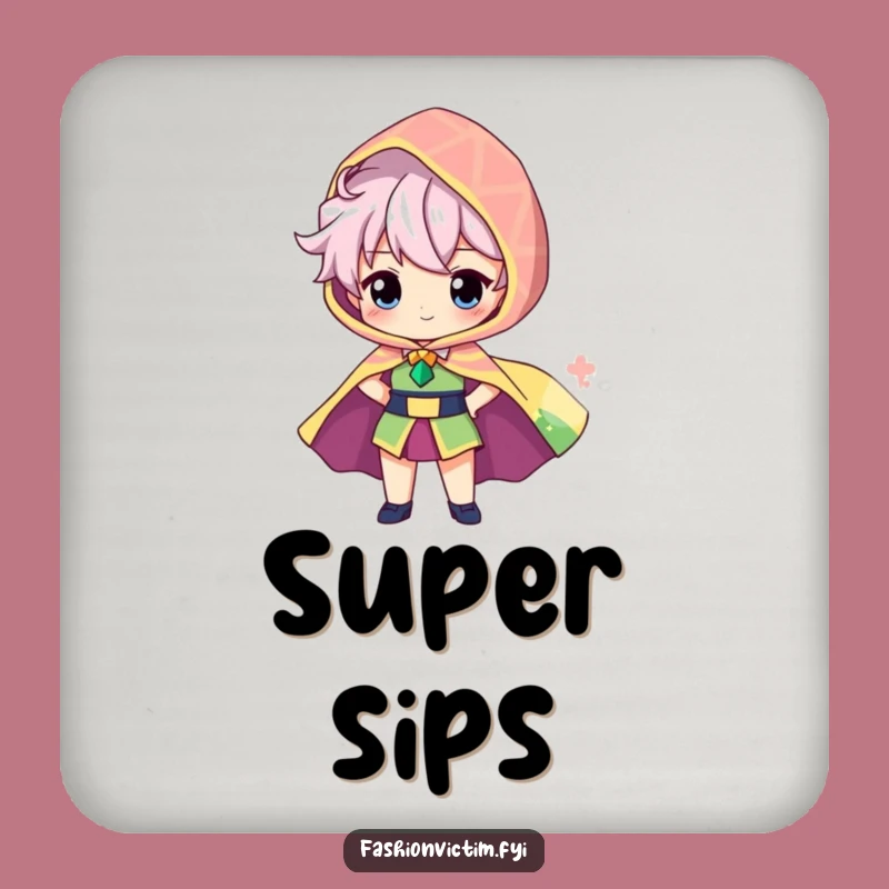 Funny Cape Hero Coaster - Proud Character's Dramatic Table Guard