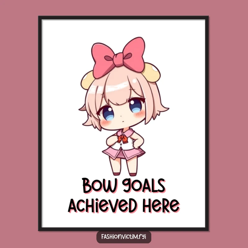 Funny Confident Bow Girl Poster: Bold Statement Wall Art