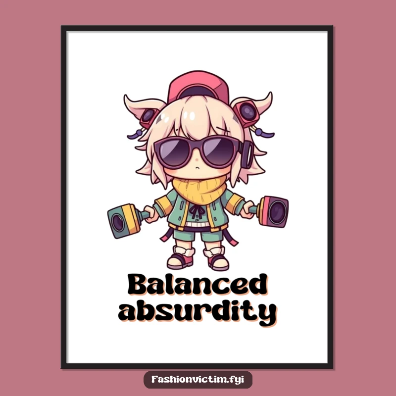 Funny Balancing Act Poster. Decorate with delightful disarray and humor.