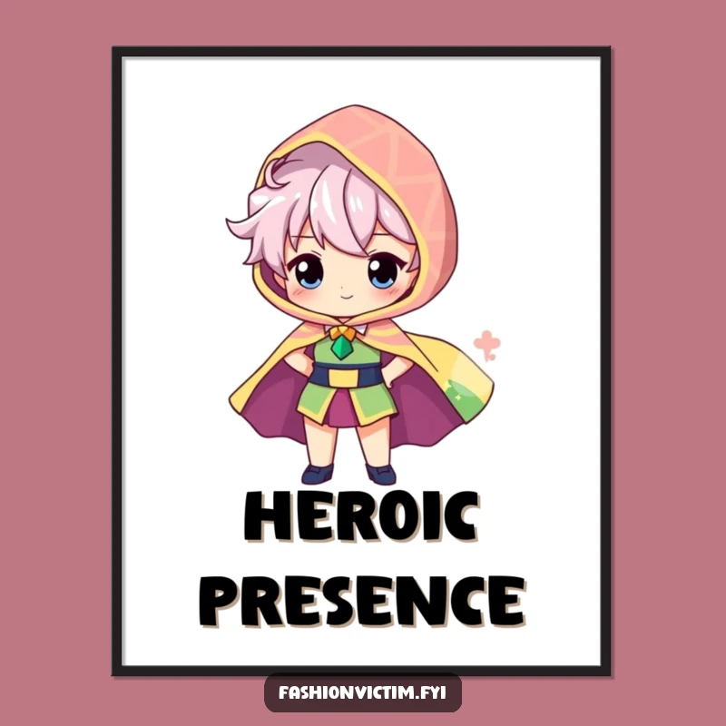 Funny Cape Hero Poster - Proud Character's Dramatic Wall Art