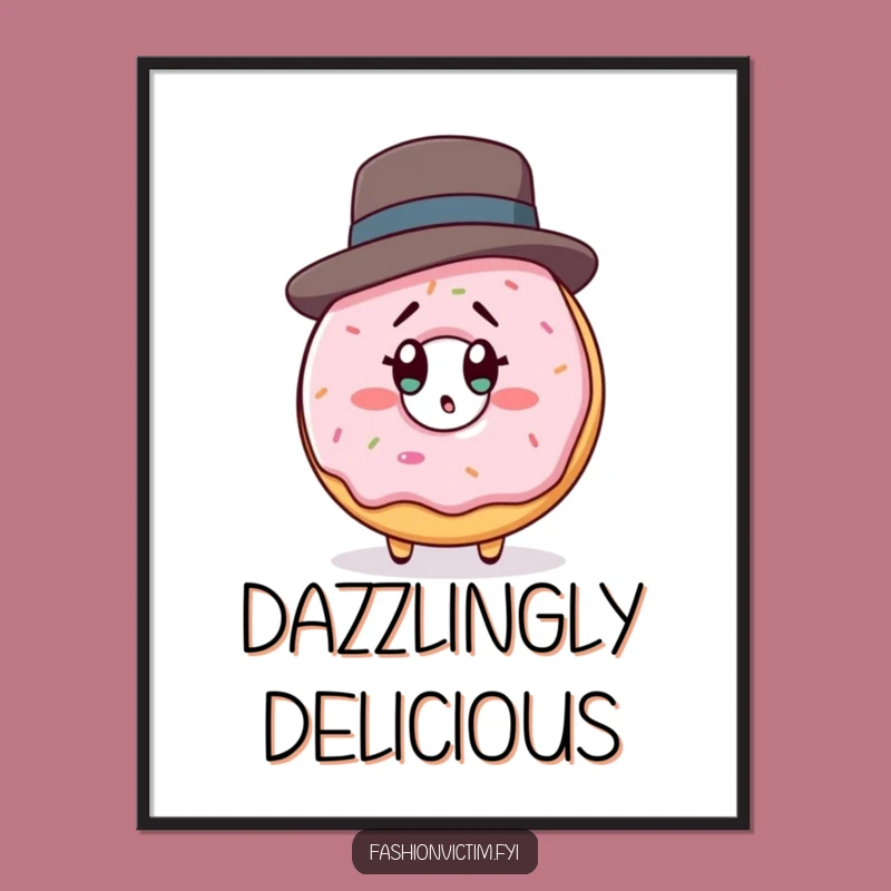 Funny Donut Shocked Poster: Hilarious Artwork for Sweet Spaces Gift