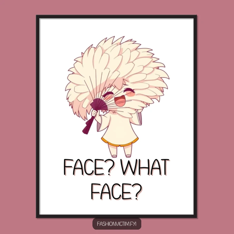 Funny Feathery Fan Poster, Dramatic Art for Enthusiastic Spaces