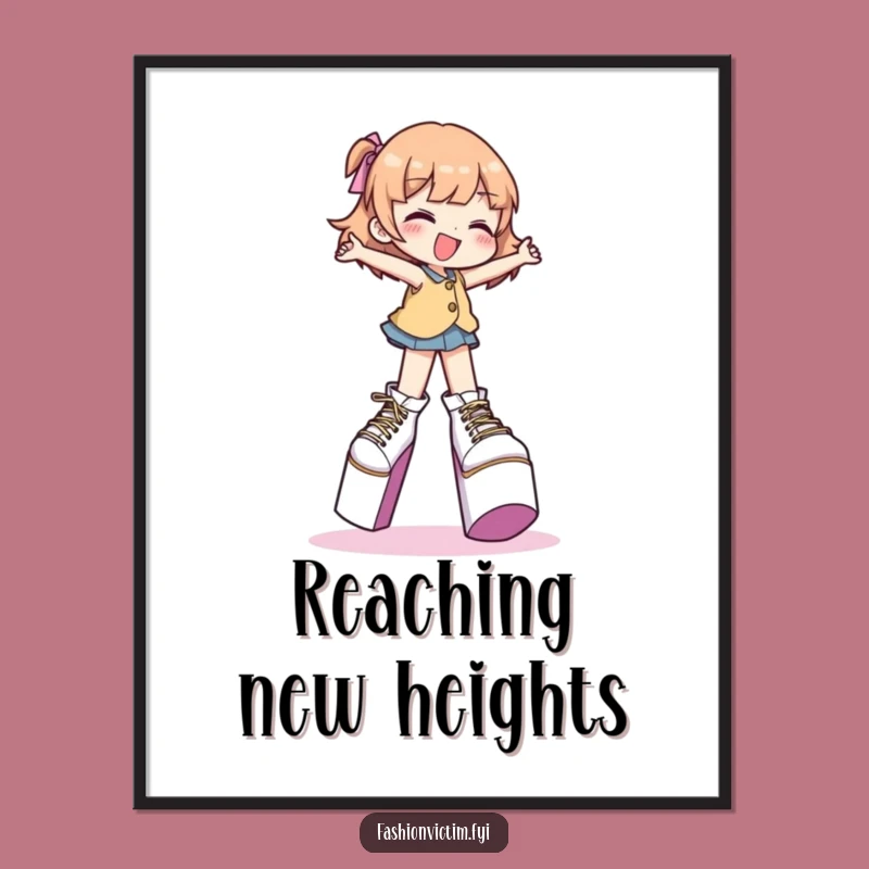 Funny Platform Shoes Poster - Gleeful Character's Daring Fashion Art