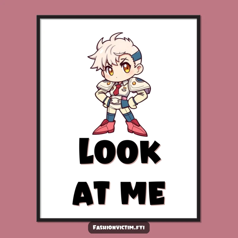 Funny Poster: Power Pose Character Art, Hilarious Wall Decor for Bold Decorators