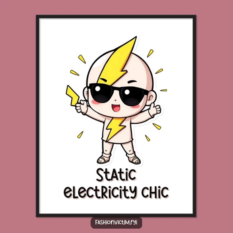 Funny Lightning Poster: Chic Electric Pose Art