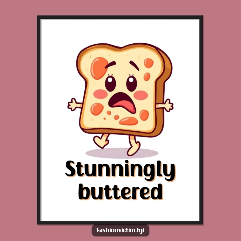 Funny Toast Runway Poster: Whimsical Wall Art for Food and Fashion Lovers