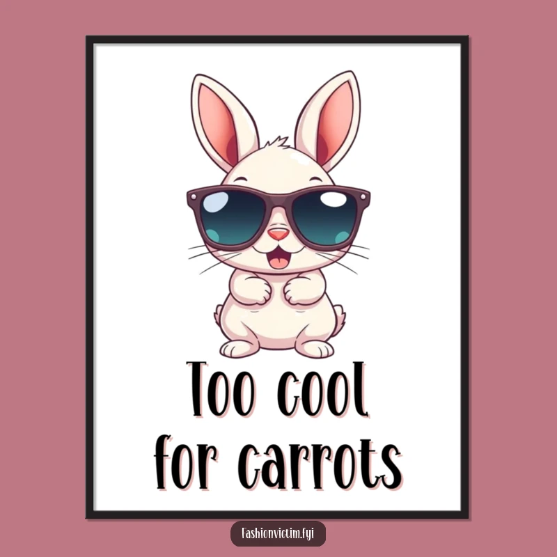 Funny Bunny Gigantic Sunglasses Poster - Hilarious Art for Cool Vibes
