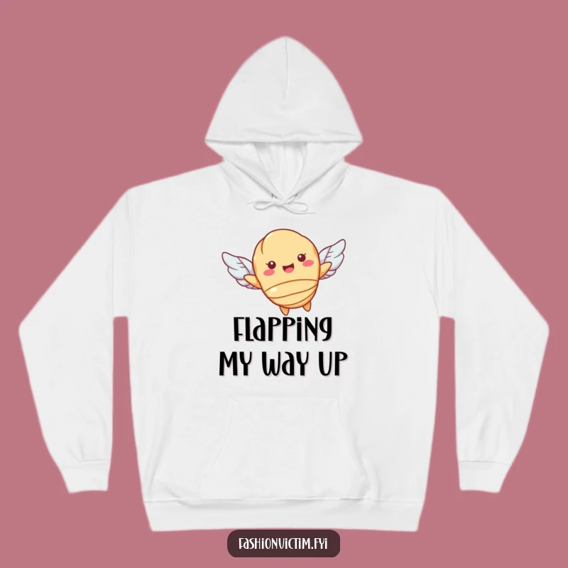 Cozy Funny Flying Croissant Hoodie - Warm & Whimsical Pastry Wear